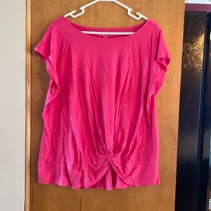 Loft pink twist tie hem short sleeved t-shirt XXL